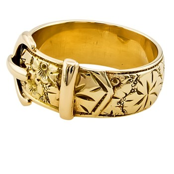 9ct Gold 7.4g Buckle Ring size R